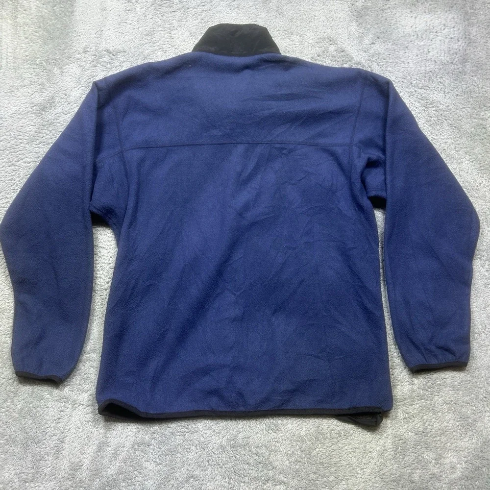 Vintage The North Face Snap-T Fleece Pullover Men's L Navy USA Made Hiking *HOLE